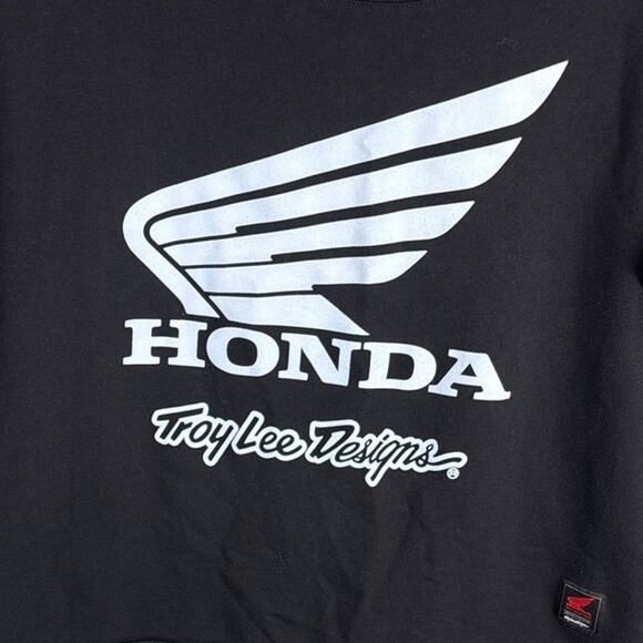 Troy Lee Designs Women’s Honda Sweatshirt Boat Neck Drop Shoulder Black Size M - Picture 3 of 7